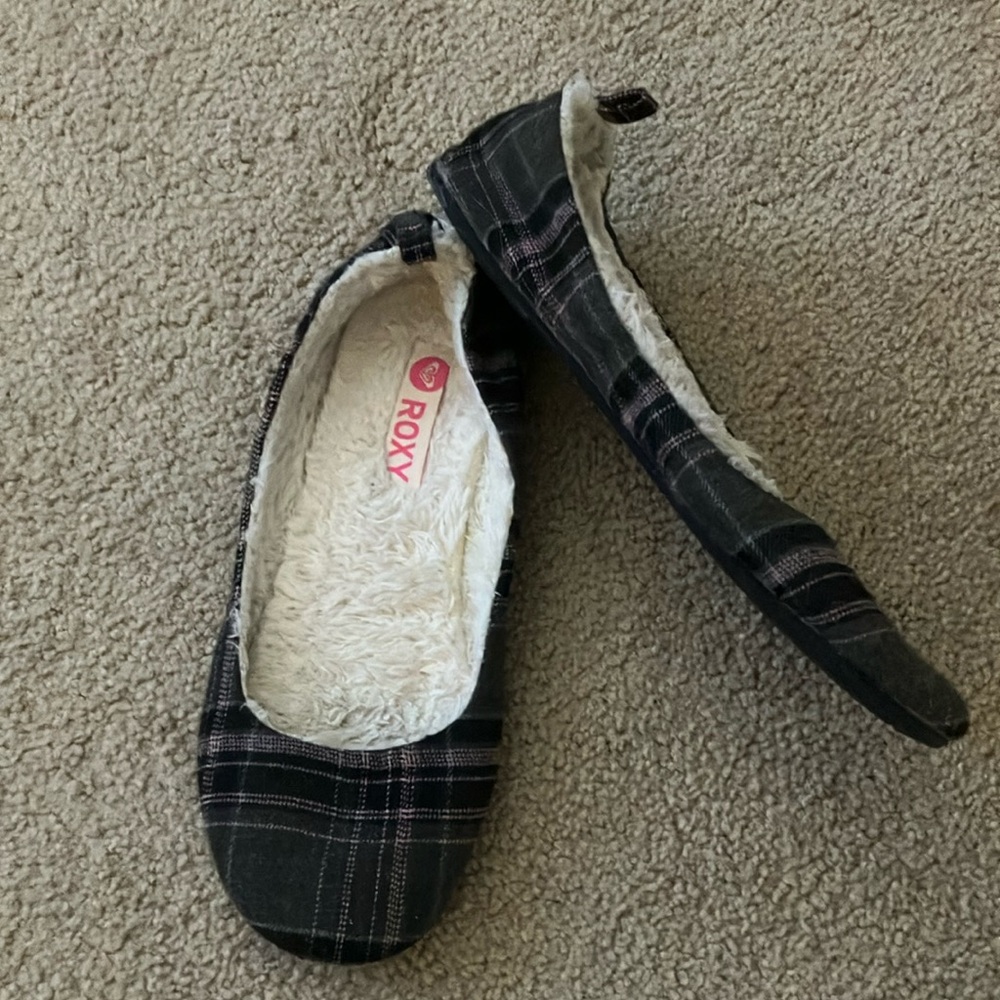Roxy Women's Black Plaid Flats